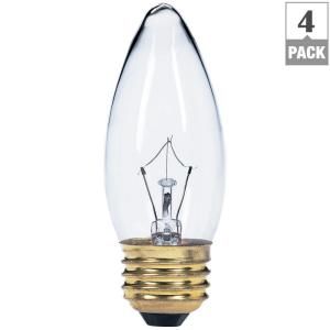Globe Electric 25 Watt Incandescent B11 Clear Candelabra Base Chandelier Light Bulb (4 Pack) 03485