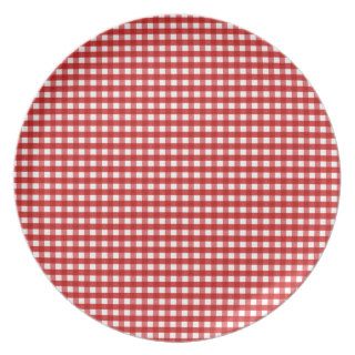 Red Gingham Pattern Plate