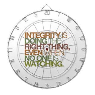 Integrity is doing the right thing, even whendartboard