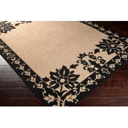 Leicester Camel Floral Border Indoor/Outdoor Rug (8'9 x 12'9) Surya Oversized Rugs