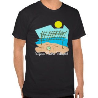 Life Is Beach Volleyball Black T Shirt