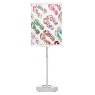Whimsical Flip Flops Girly Trendy Abstract Pattern Table Lamp