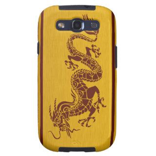 Chinese Tribal Mythology Dragon Stripes Red Gold Galaxy S3 Case