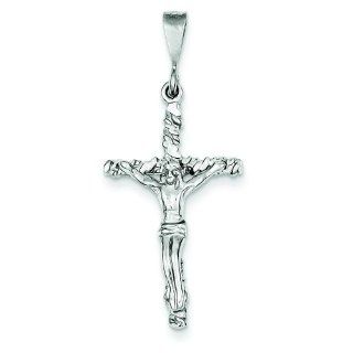 14K White Gold Crucifix Charm Pendant Religious Jewelry