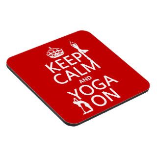 Keep Calm and Yoga On (customize colors) Drink Coaster