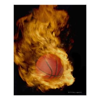 Basketball on fire (digital composite) print