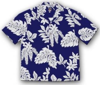 Floral Pareau Hawaiian Shirt, Benny's (L, Navy) at  Mens Clothing store Button Down Shirts
