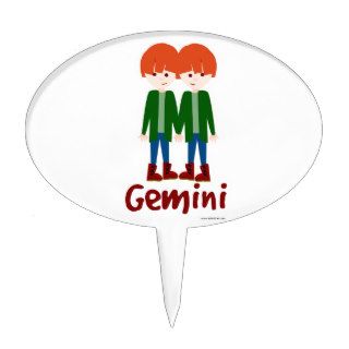 Gemini Cute Twins Symbol Cake Topper