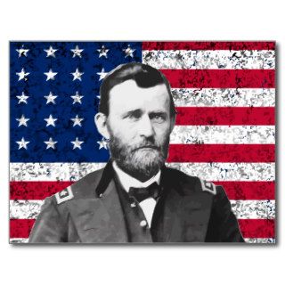 General Grant and The American Flag Postcards