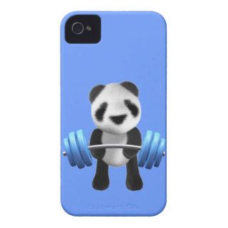 Cute baby panda bear powerlifter in 3d (editable) iPhone 4 covers
