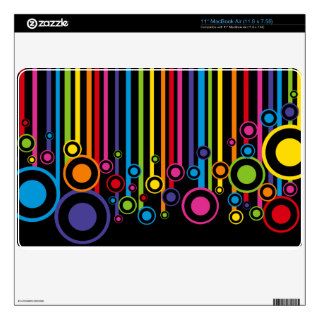 H D rainbow colors as ribbons and circles 11" MacBook Air Decal