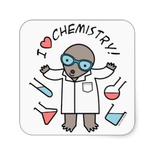I Heart Chemistry   Scientist Chemist Mole Stickers