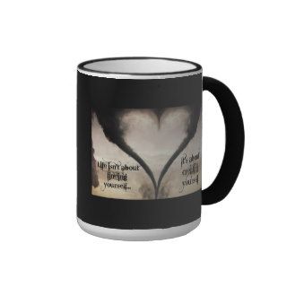 Life Isn't About Finding Yourself Heart Tornado Coffee Mug