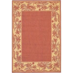 Couristan Recife Island Retreat Terracotta Natural 5 ft. 3 in. x 7 ft. 6 in. Area Rug 12221122053076T