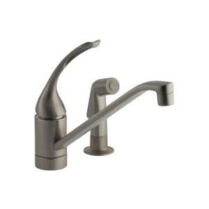 KOHLER Coralais Single Control Kitchen Faucet with 10 in. Spout, Sprayhead and Loop Handle in Vibrant Brushed Nickel K 15176 FL BN