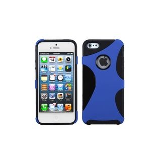 ASMYNA Mixy Rubberized Dark Blue/ Black Case Cover for Apple iPhone 5 Eforcity Cases & Holders