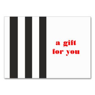Black and White Striped Simple Holiday Gift Card Business Card Templates