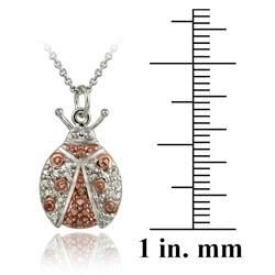 DB Designs Rose Gold over Sterling Silver Champagne Diamond Lady Bug Necklace DB Designs Diamond Necklaces