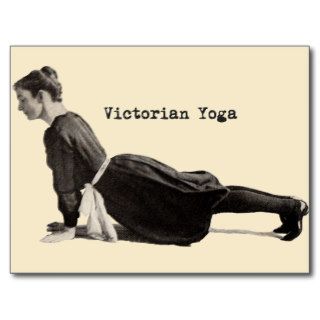 Vintage Yoga Woman Doing Upward Facing Dog Pose Post Card