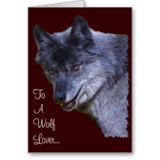 Aloof Grey Wolf Gift Item Greeting Card
