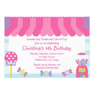 Cute Sweet Treats Birthday Party Invitation