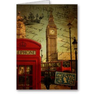 Trendy retro United Kingdom vintage London Card