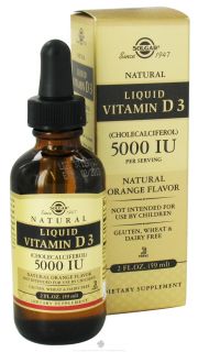 Solgar   Liquid Vitamin D3 Natural Orange Flavor 5000 IU   2 oz.