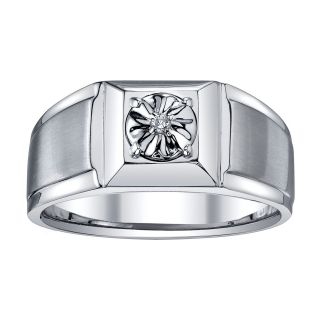 Mens Diamond Accent Stainless Steel Ring