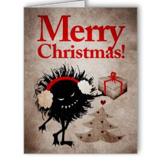 Evil Bug Gives Christmas Present Greeting Card