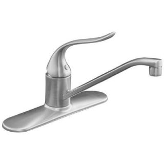KOHLER Coralais 1  or 3 Hole 1 Handle Low Arc Kitchen Faucet in Brushed Chrome K 15171 F G