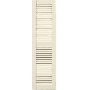 Winworks Wood Composite 15 in. x 58 in. Louvered Shutters Pair #651 Primed/Paintable 41558651