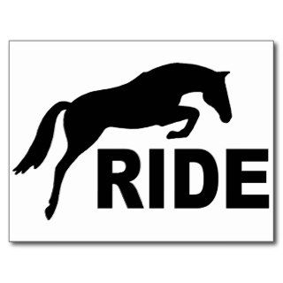 RIDE with Jumping Horse (black) Post Cards
