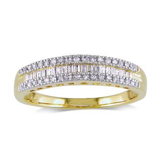 Miadora 14k Yellow Gold 1/4ct TDW Baguette Diamond Ring (G H, I1 I2) Miadora Diamond Rings