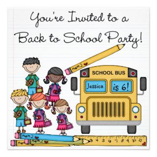 School Bus Back to School Birthday Invite