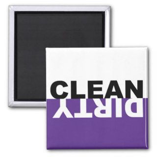 Dirty Clean Dishwasher Purple Magnet