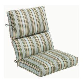 Home Decorators Collection Cilantro Stripe Sunbrella High Back Outdoor Chair Cushion 1573310620
