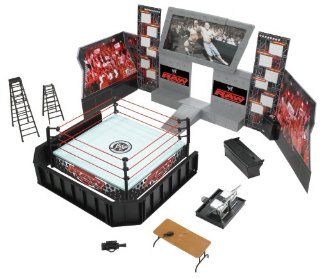 WWE Wrestling RAW Tables, Ladders and Chairs Arena Playset Ring with John Cena and Batista Action Figures Toys & Games
