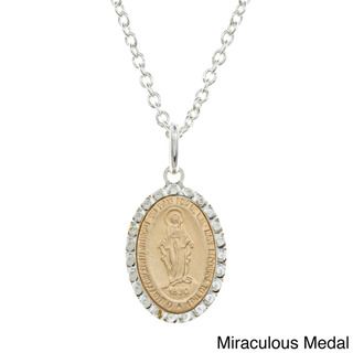 Sterling Essentials 14k Gold over Silver Religious Pendant Necklace Sterling Essentials Gold Over Silver Necklaces