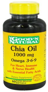 Good N Natural   Omega 3 6 9 Chia Oil 1000 mg.   60 Softgels