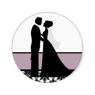 Lavender Wedding Couple Seals Sticker