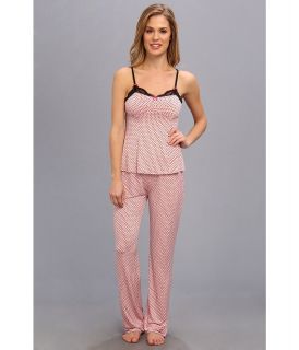 Betsey Johnson PJ Slinky Knit Set Womens Pajama Sets (Pink)