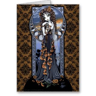 "Lucia" Gothic Flower Moon Fairy Art Greeting Card