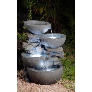 Modern Bowls with LED Lights Indoor/ Outdoor Water Fountain Outdoor Fountains