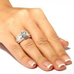 Ultimate CZ Platinum over Silver White Cubic Zirconia Ring Palm Beach Jewelry Cubic Zirconia Rings