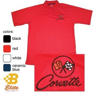 C2 Corvette Embroidered Mens Performance Polo Shirt White X Large Bdc2ep103  Sports Related Merchandise  Sports & Outdoors
