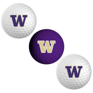 Washington Huskies Team Golf 3pk Golf Ball Set