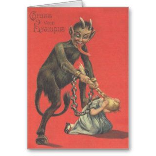 Krampus Punishing Girl Card
