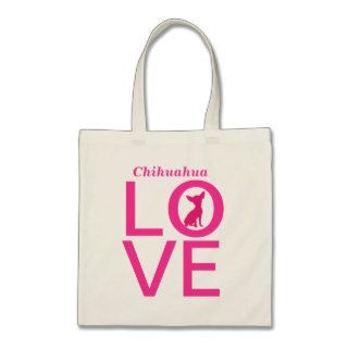 Chihuahua love pink dog cute tote bag, gift idea