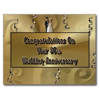 Congratulations On Your 50th Wedding Anniversary Post Card