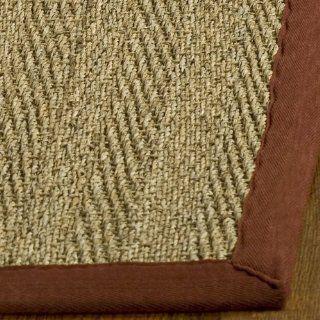 Safavieh Natural Fibers Collection NF114D Natural and Red Seagrass Area Runner, 2 Feet 6 Inch by 6 Feet   Area Rugs
